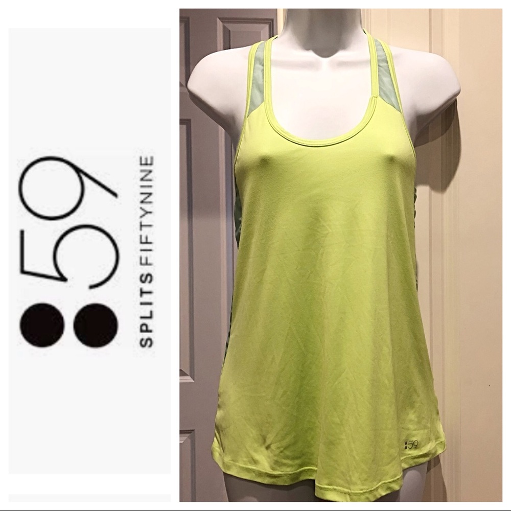 Splits59 neon green racer back tank top